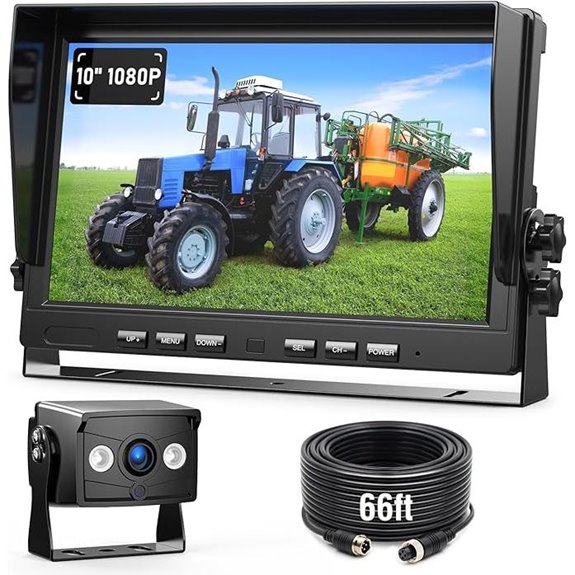 10 1080P Wired Backup Camera System with Quad Screen