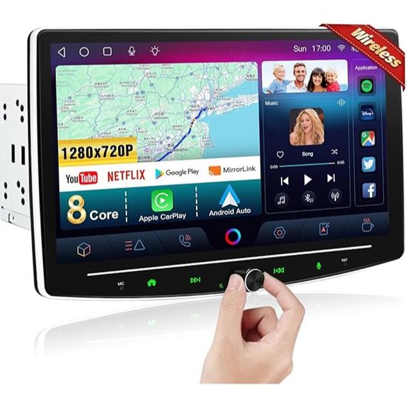 10-Inch Double Din Car Stereo with Touchscreen and Features
