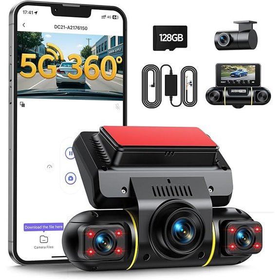 LAMTTO 360° 4-Channel Dash Cam with Night Vision