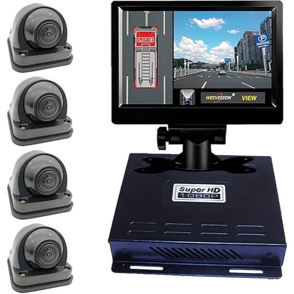 360° Bird View Car DVR System Kit with 7-Inch Display
