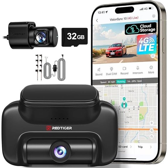 REDTIGER 4G LTE Dash Cam with Cloud Storage