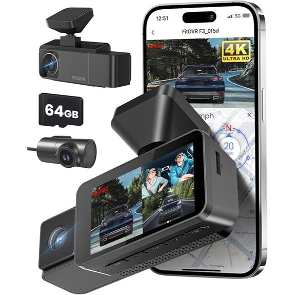 4K 3-Channel Dash Cam with GPS and WiFi