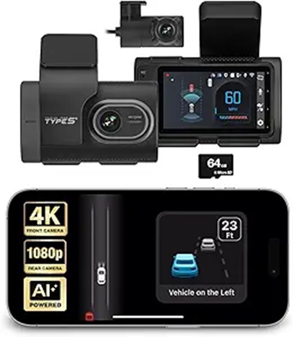 Type S T400 AI 4K Dash Cam with ADAS