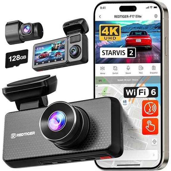 REDTIGER F17 Elite 4K Dash Cam with GPS & WiFi
