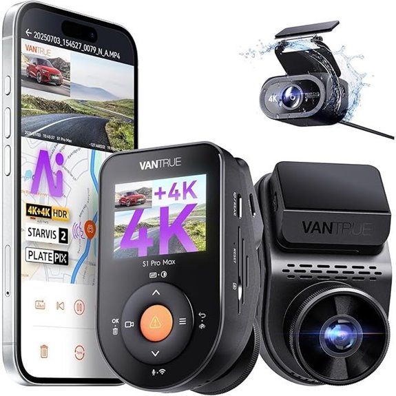 Vantrue S1 Pro Max 4K Dash Cam with GPS and WiFi