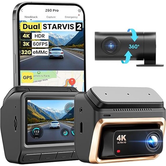 DDPAI 4K Dual Dash Cam with Night Vision and 4G/5G
