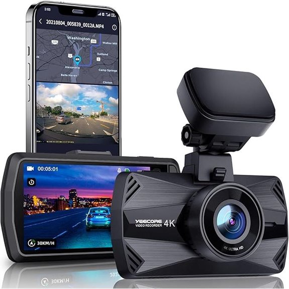 YEECORE D21 4K Dash Cam with GPS & WiFi