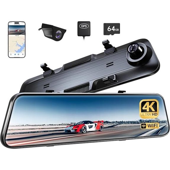 Pelsee P12 Plus 4K Rear View Mirror Camera