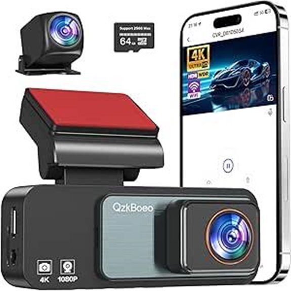 4K Car Dash Camera with Night Vision and G-Sensor