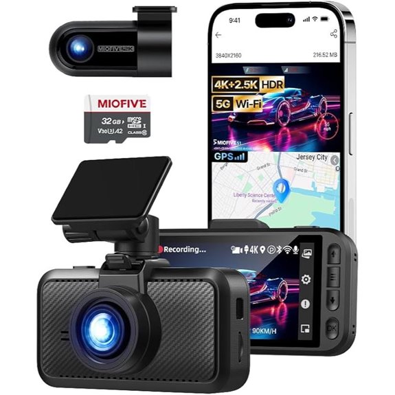 Miofive Dual Channel 4K UHD Dash Cam with GPS