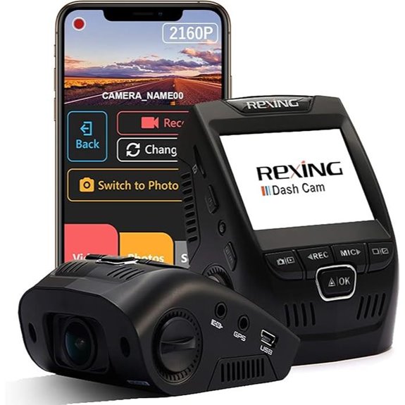 REXING V1 4K Dash Cam with Wi-Fi & App