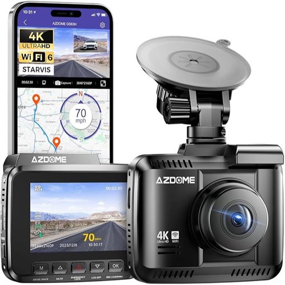 AZDOME GS63H 4K Dash Cam with WiFi & GPS