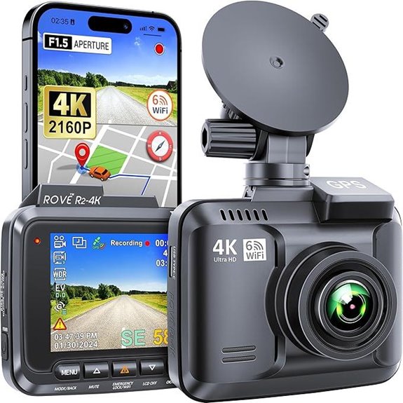 ROVE R2 4K WiFi GPS Dash Cam