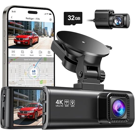 REDTIGER 4K Dash Cam with WiFi and Night Vision
