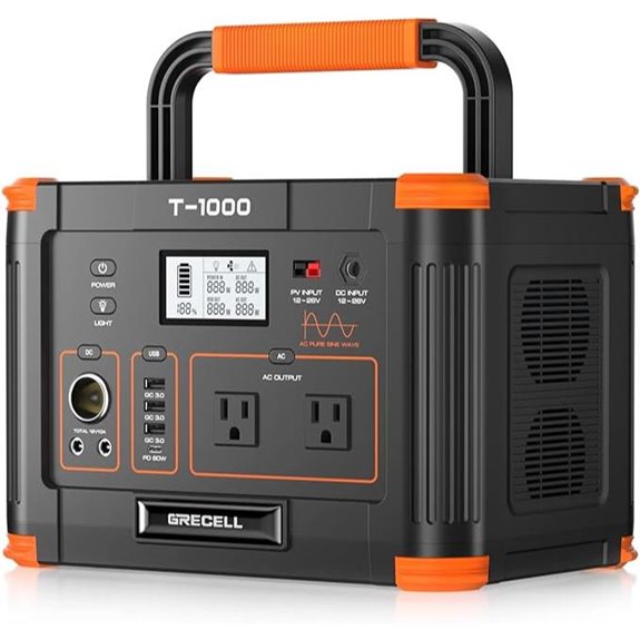 GRECELL 999Wh Solar Generator with USB-C & AC