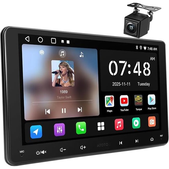 9-Inch Android Double-DIN Car Stereo with Backup Camera