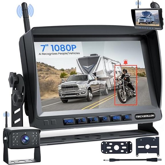Wireless Backup Camera with AI Detection and Night Vision