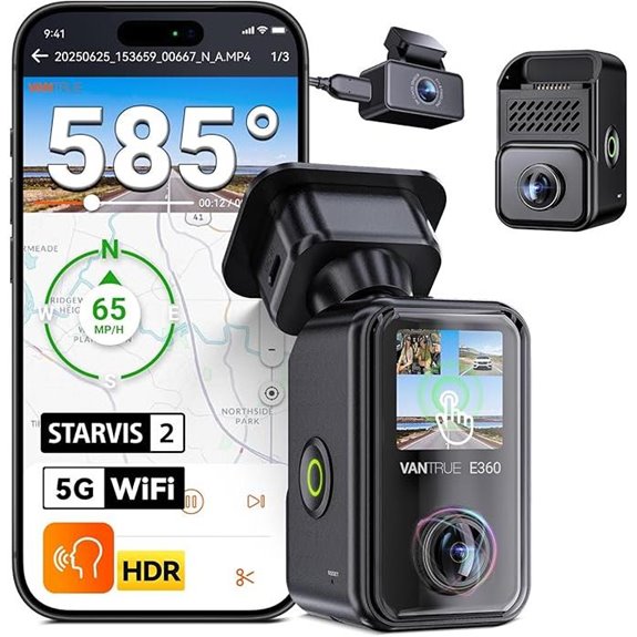 Vantrue E360 Plus All-Channel Dash Cam with GPS