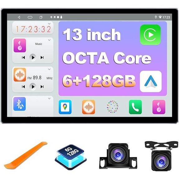 Android 13 Double Din Car Stereo with Cameras