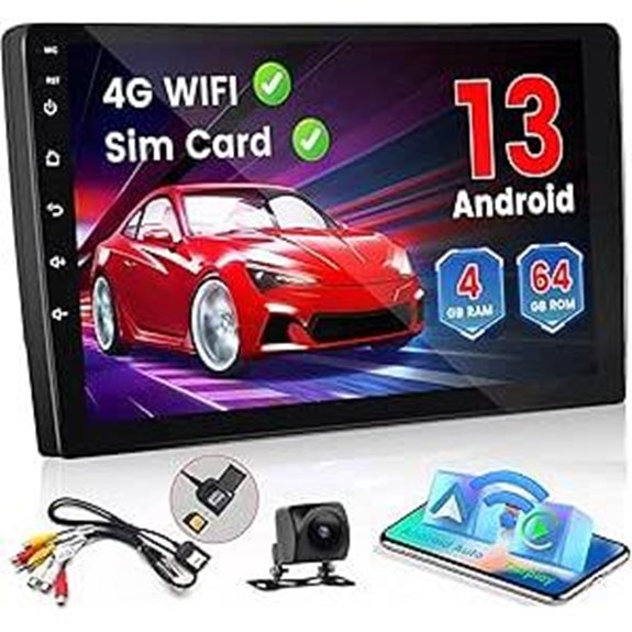 Android 13 Double Din Car Stereo with GPS and Backup Camera