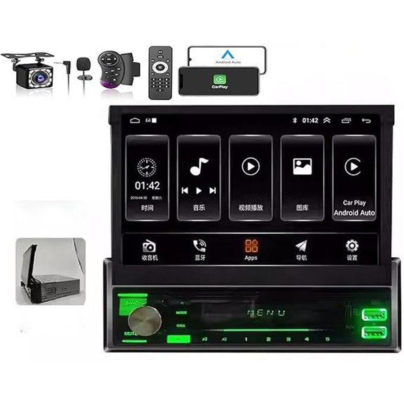 Android 13 Car Stereo with Flip-Out Screen & GPS