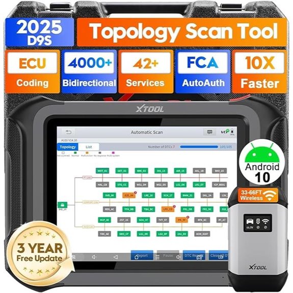 XTOOL D9S Automotive Scanner with AutoAuth & Resets
