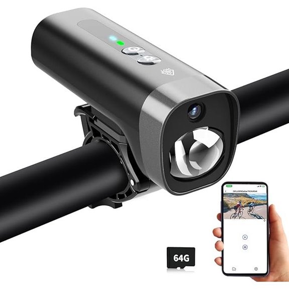 PARKVISION Bike Camera with Lights and 64GB Card