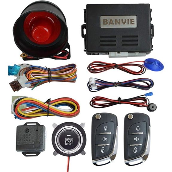 BANVIE Car Alarm System with Remote Start and Smart Push Start Button