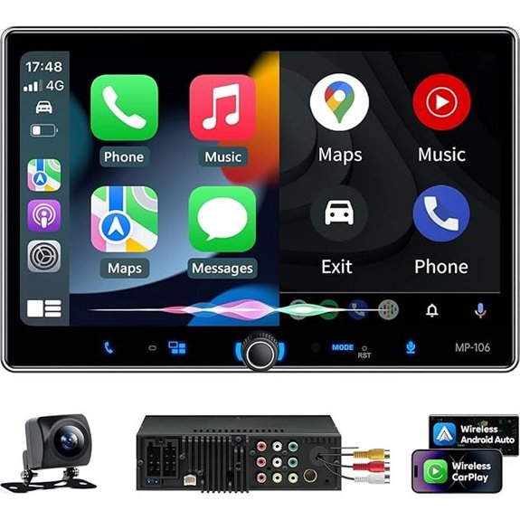 PLZ 10.1 Car Stereo with Apple CarPlay & Backup