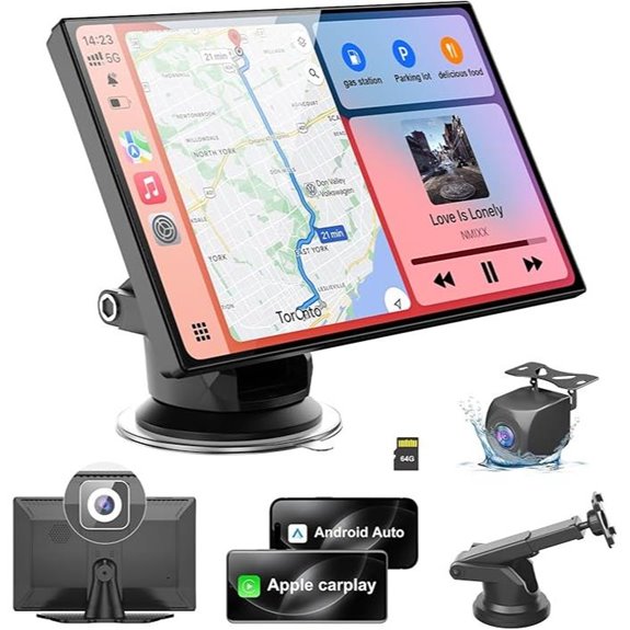 HK9 9 Carplay Screen with 4K Dash Cam & Backup Camera