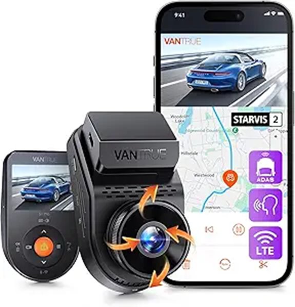 Vantrue S1 Pro AI Dash Cam with GPS and Night Vision
