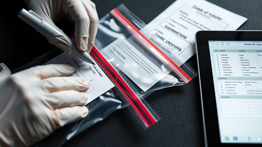 detailed evidence handling procedures