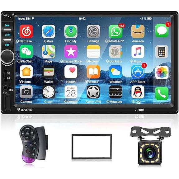 Nhopeew 7 Double Din Car Stereo with Backup Camera