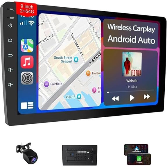 9 Double Din Car Stereo with Apple CarPlay and GPS