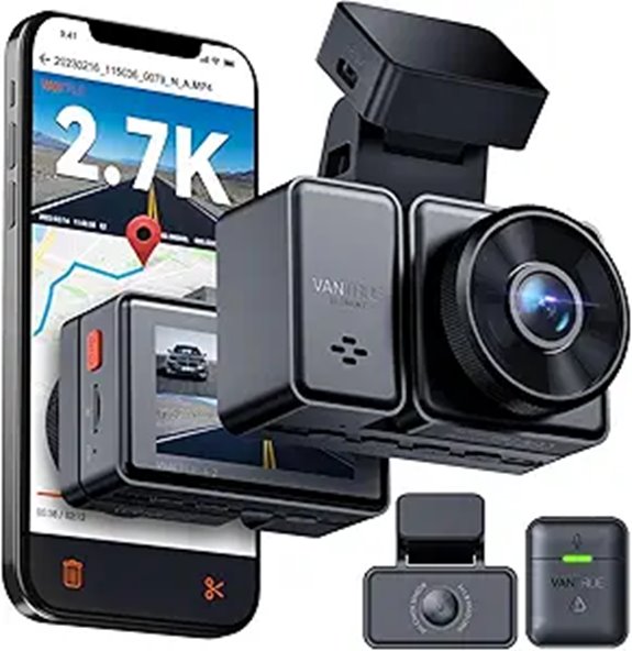Vantrue E2 Dual 2.7K Dash Cam with Night Vision