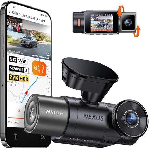 Vantrue N2X Dual 2.7K Dash Cam with Night Vision