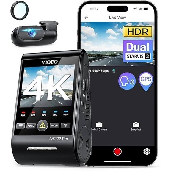 VIOFO A229 Pro 4K HDR Dual Dash Cam