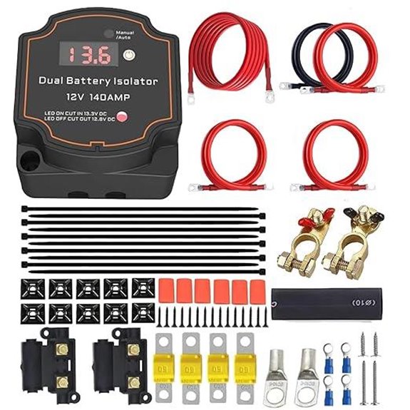 6m Dual Battery Isolator Kit with LED Display