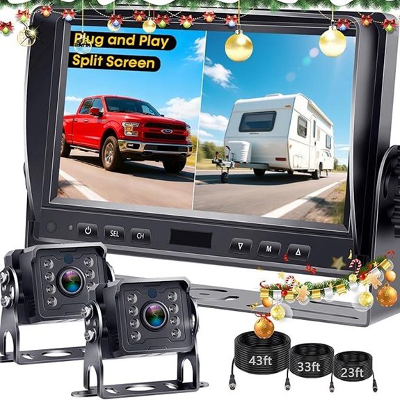 Dual RV Backup Camera System with 7 Monitor