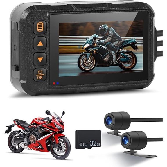 Dual Channel Motorcycle Dash Cam with HD Screen