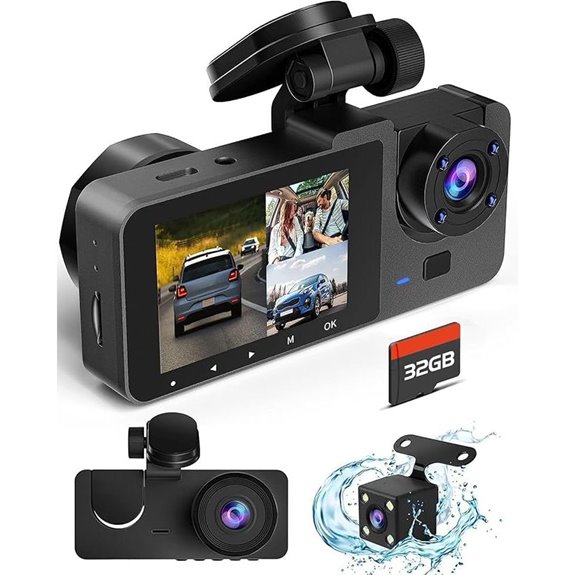 4K Dual Front & Rear Dash Cam with 32GB Card