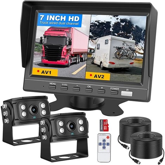 Dual RV Backup Camera with 7 4K Screen