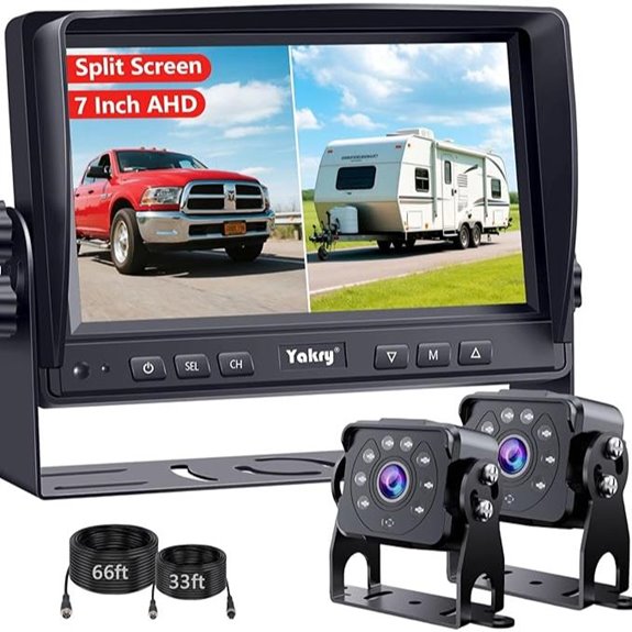 Dual RV Backup Camera with 7-Inch HD Split Screen