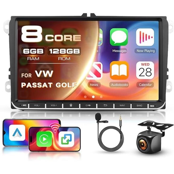8-Core 6G 128G Android Car Stereo with GPS & Backup