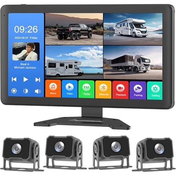 4-Channel 1080p Backup Camera System with Touchscreen
