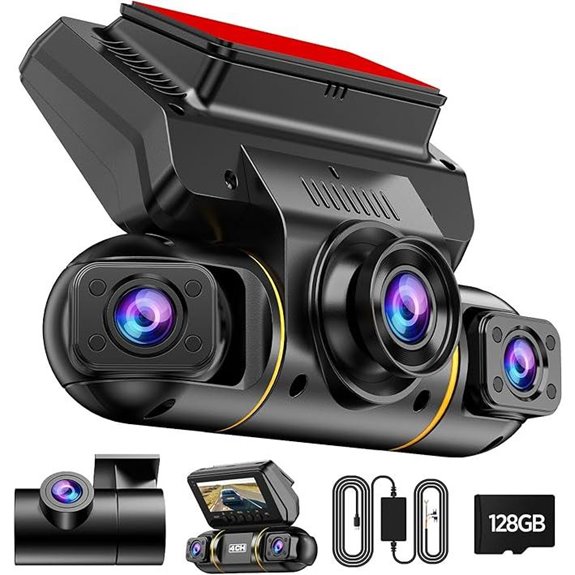 LAMTTO 4-Channel 360° Dash Cam with Night Vision