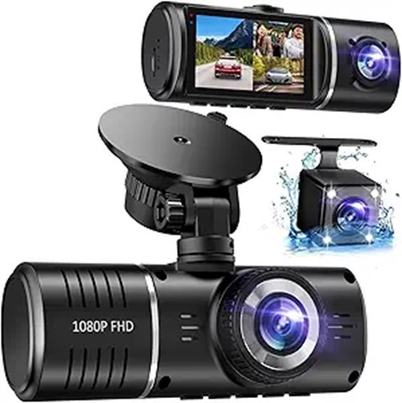 Dash Cam Front & Rear 1080P with Night Vision