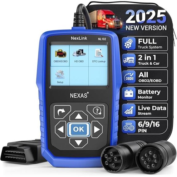 NEXAS Heavy Duty Truck Scanner NL102 2-in-1 Diagnostic Tool