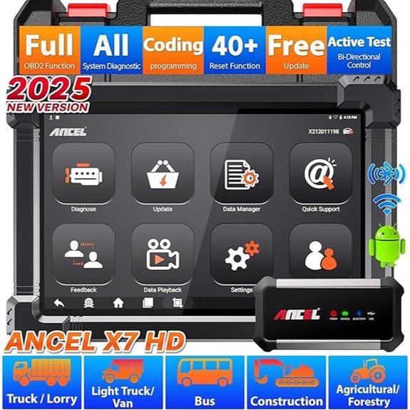 ANCEL X7HD Heavy Duty Truck Scanner with ECU Reset