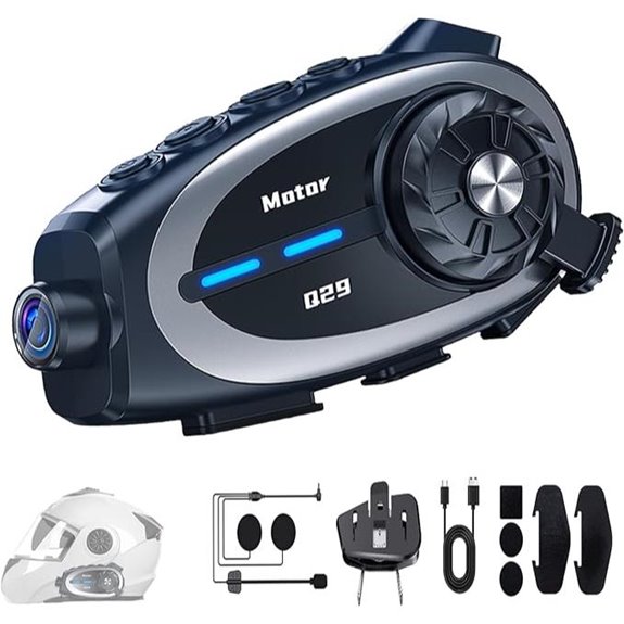 Motorcycle Helmet Intercom with Camera and WiFi